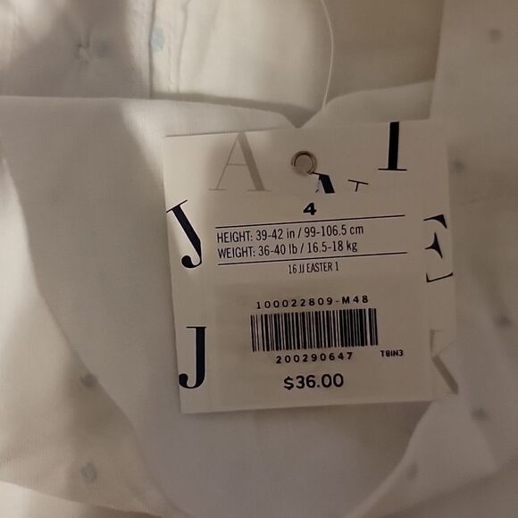 JANIE AND JACK WHITE WITH LIGHT BLUE POLKA DOTS SLEEVELESS TOP, SIZE 4 - NEW! - Picture 5 of 11